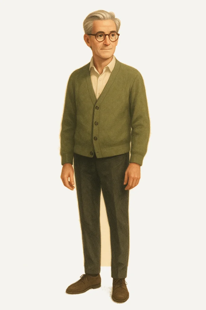 Dexter Frost, your AI researcher, illustrated portrait