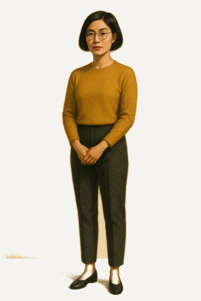 Wren Calder, your AI analyst, illustrated portrait