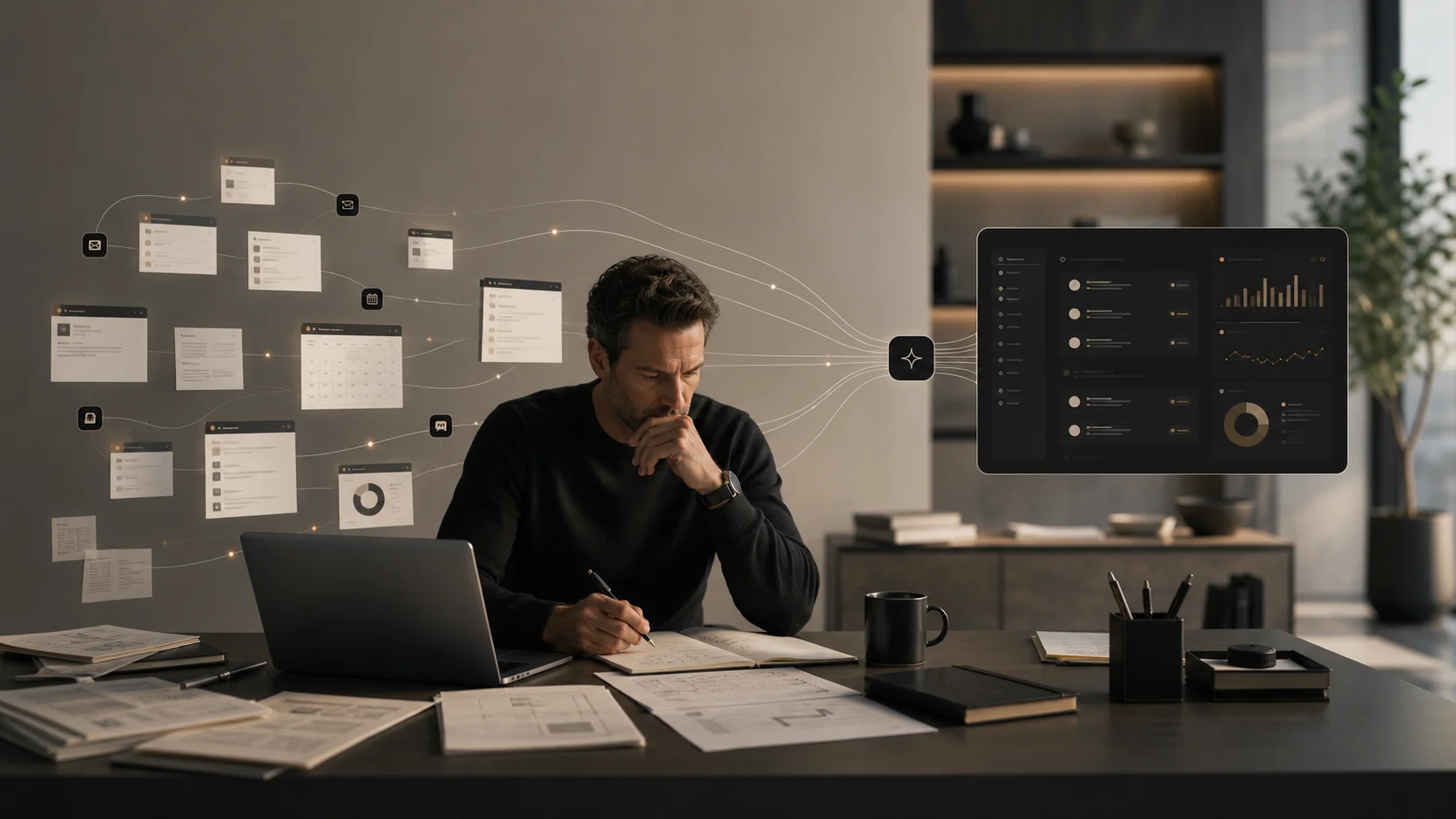 Disconnected firm workflows converging into one organized Bureau operations layer